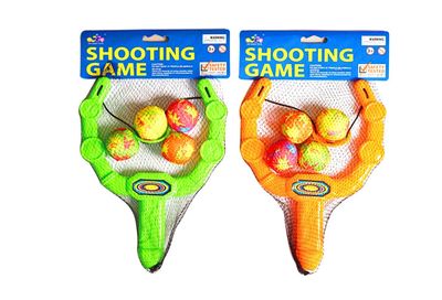 SLING SHOOTING GAME W/4 BALLS IN NET BAG 2 ASTD