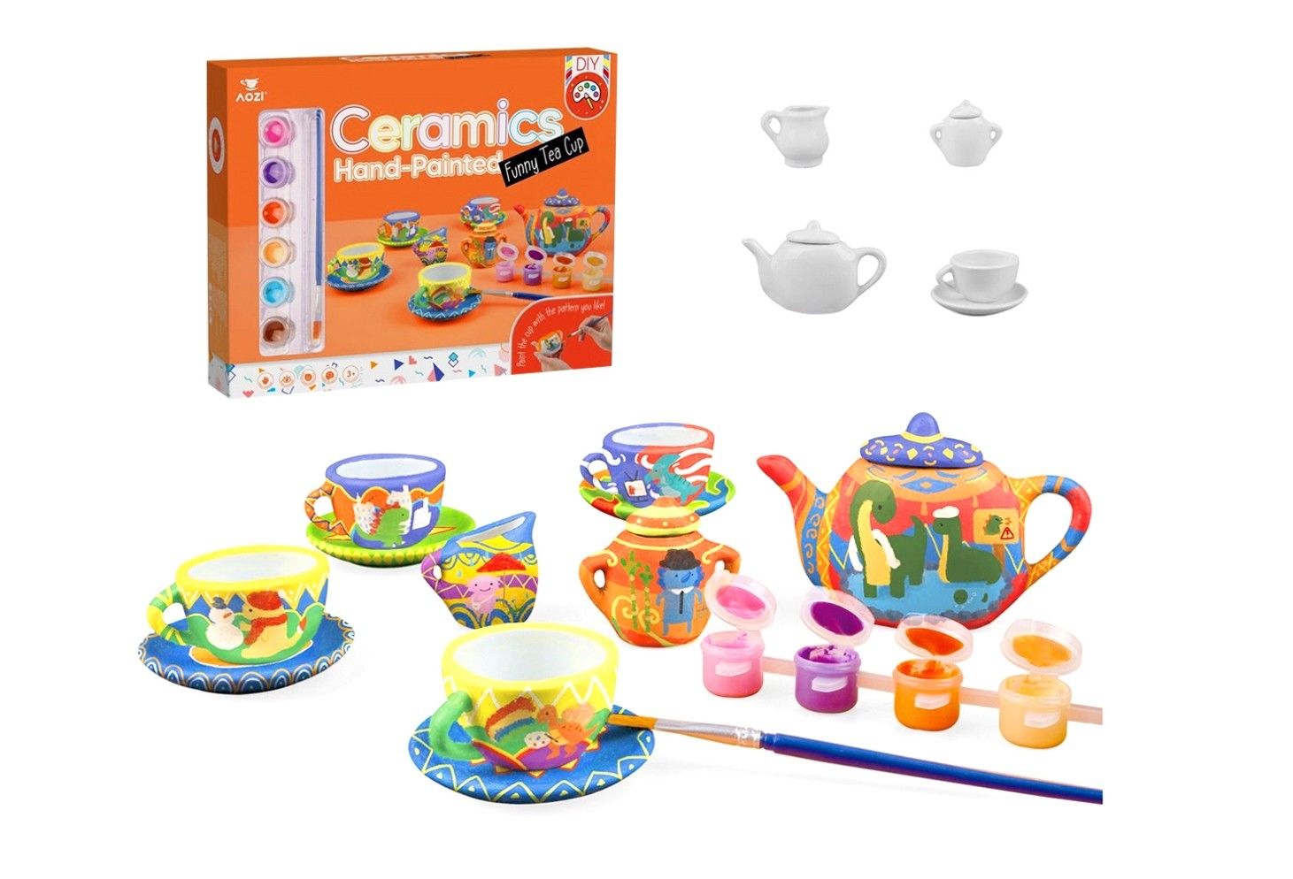 DIY CERAMICS HAND PAINTING TEA SET