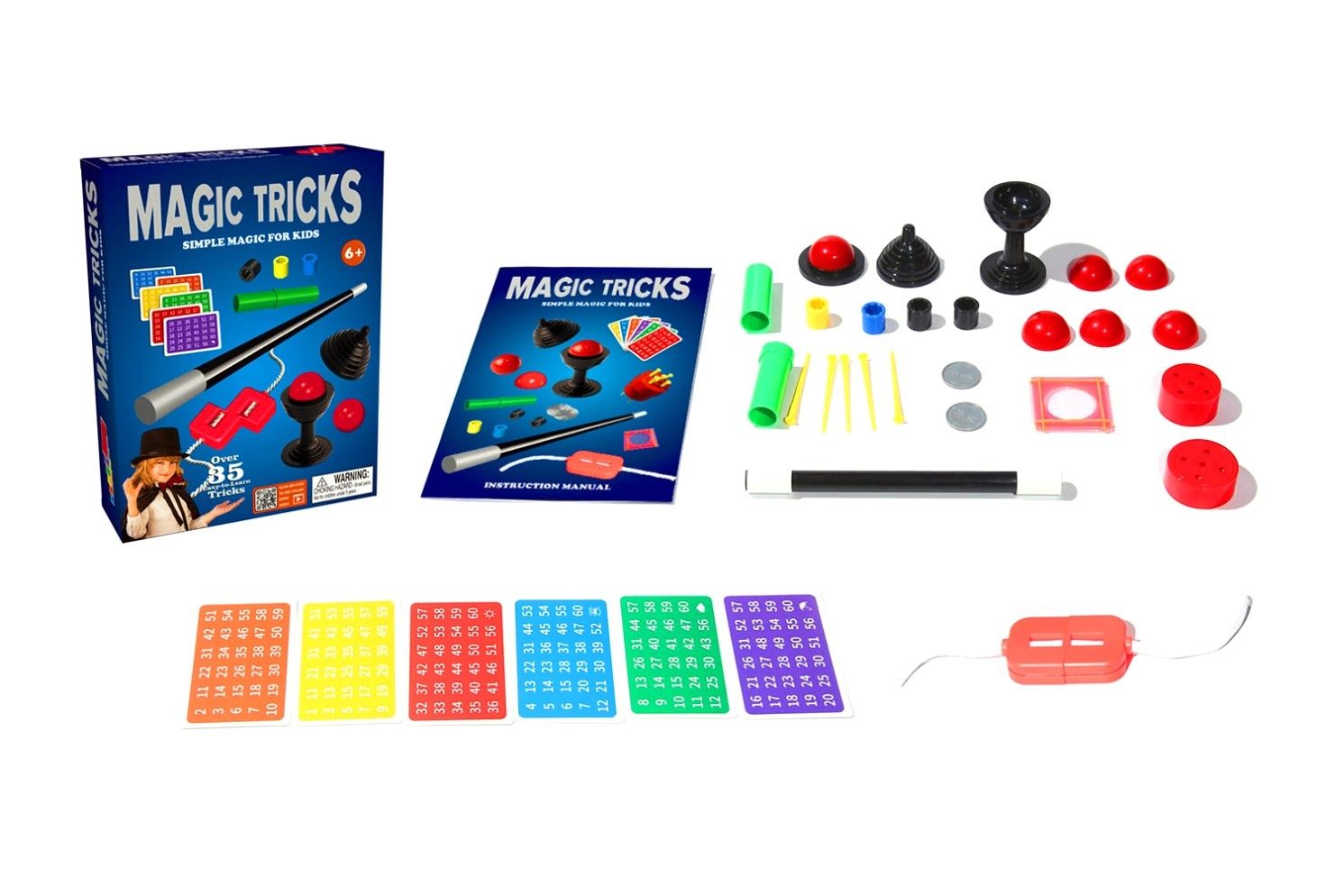 MAGIC TRICKS SET W/COLOURFUL CARDS OVER 35 TRICKS