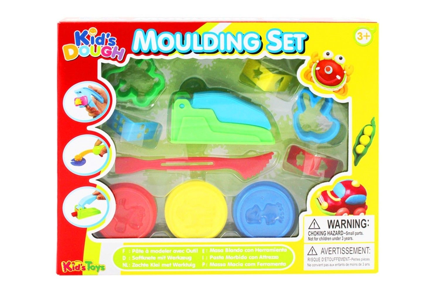 KIDS DOUGH MOULDING SET 10 PCE