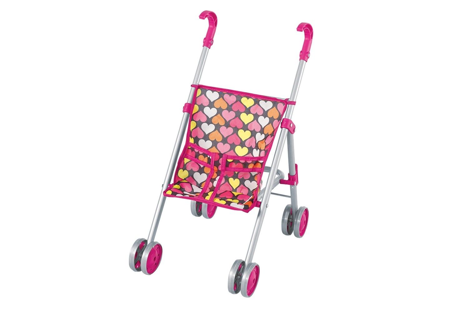 HEARTS METAL DOLL STROLLER IN BROWN BOX