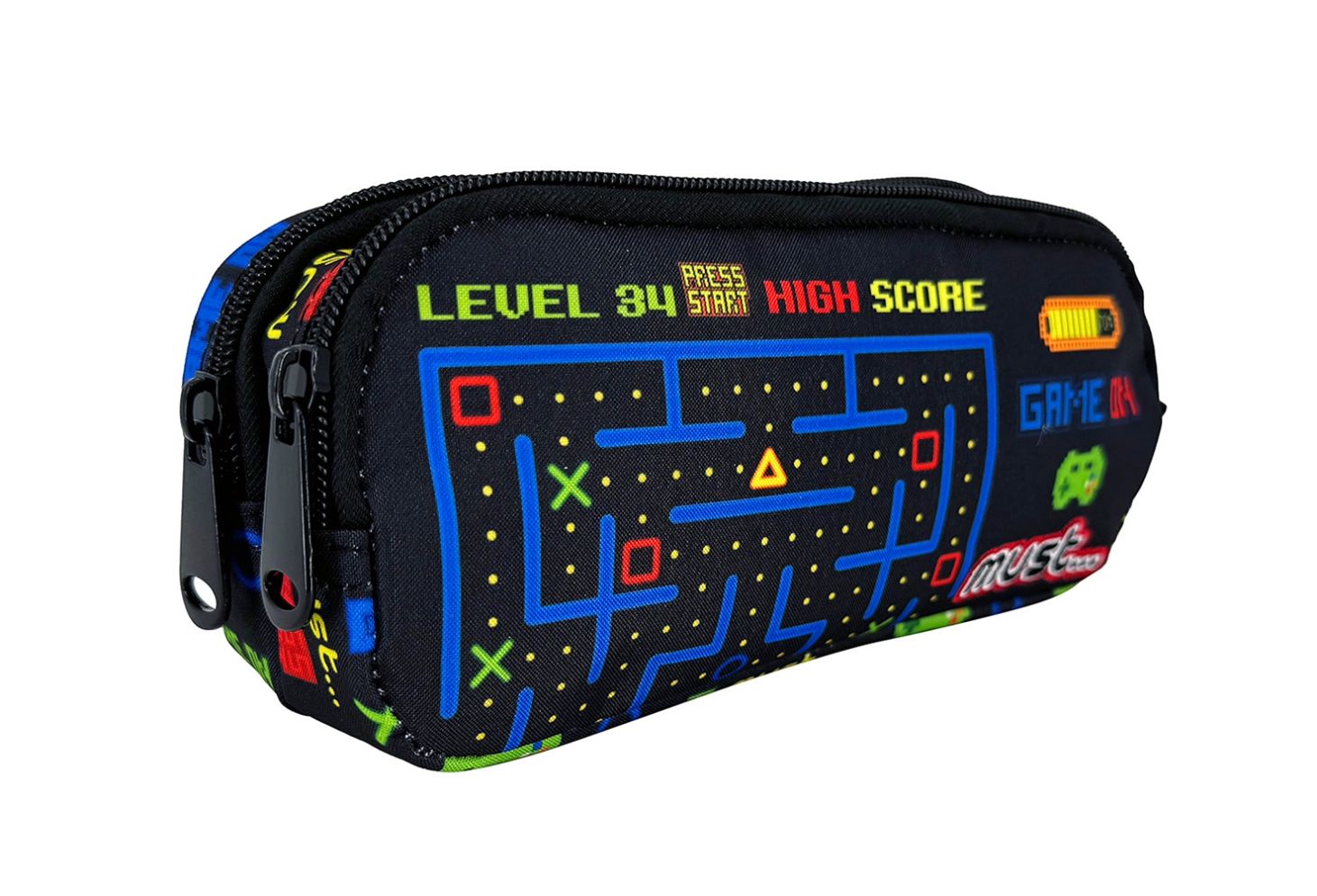 MUST PENCIL CASE ENERGY 2 ZIPPERS GAME ON