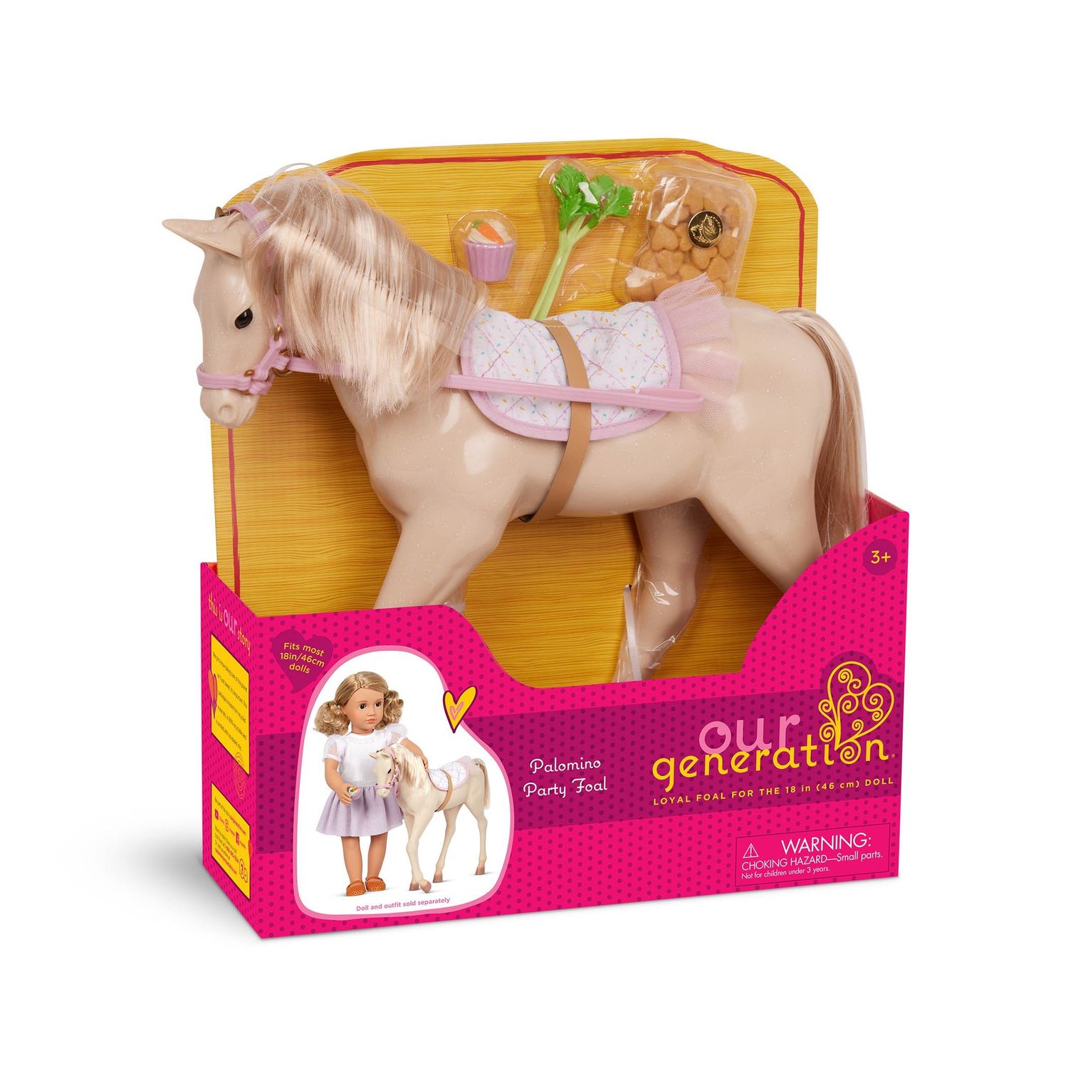 OG BIRTHDAY FOAL - PALOMINO PARTY FOAL 13INCH W/ACC