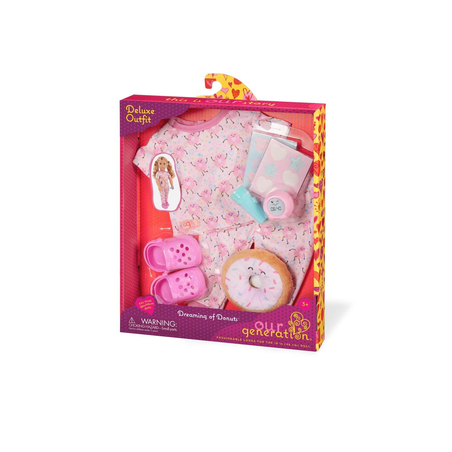 OG DELUXE PAJAMA OUTFIT W/DOUGHNUT PRINT &amp; PLUSH