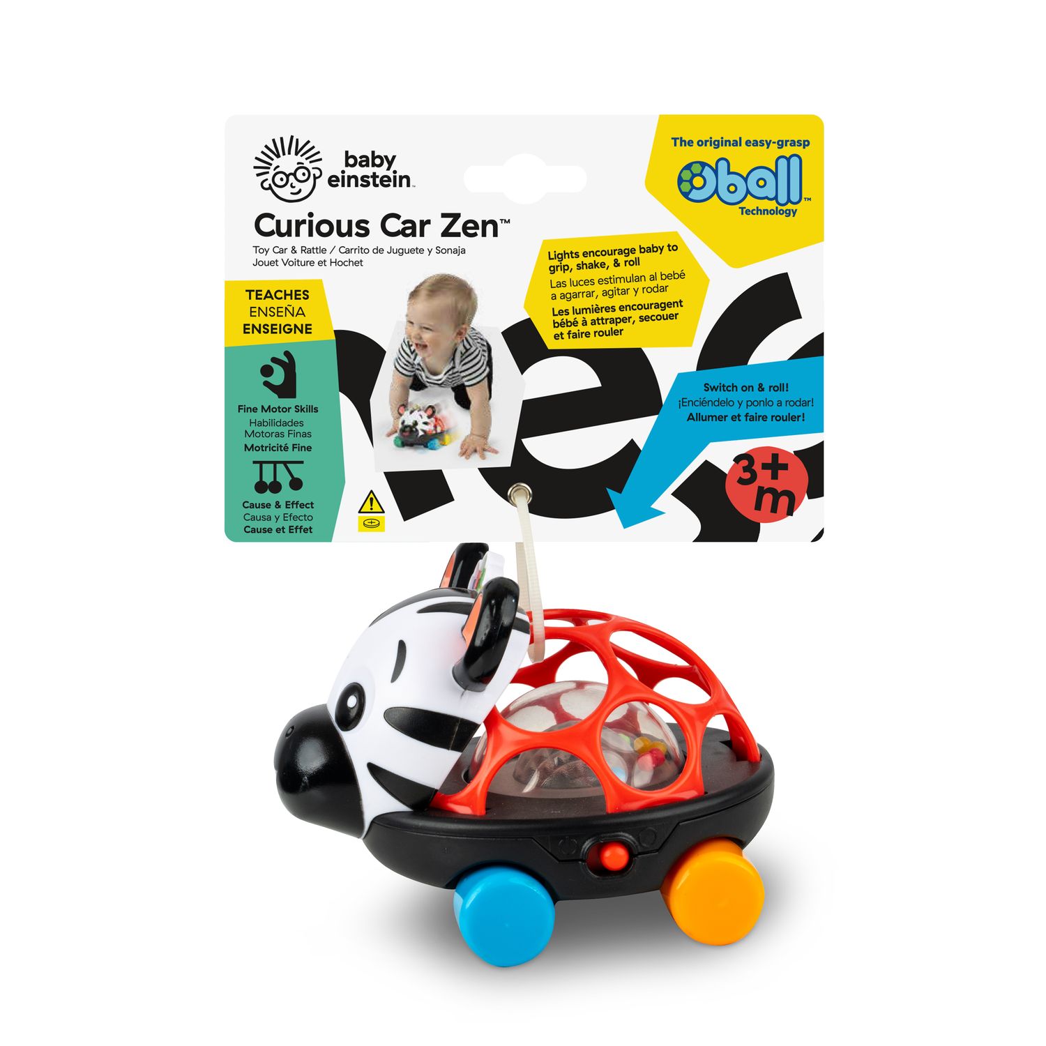 BE CURIOUS CAR ZEN™ OBALL™ TOY CAR &amp; RATTLE
