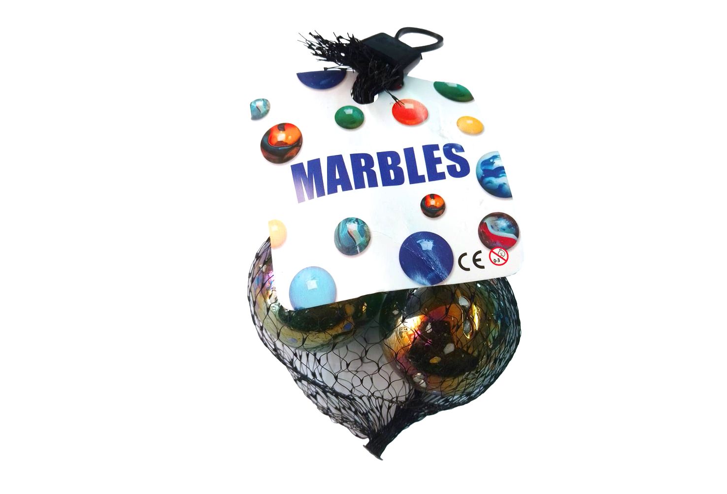 GLASS MARBLES 45MM 2 PCS IN NET BAG