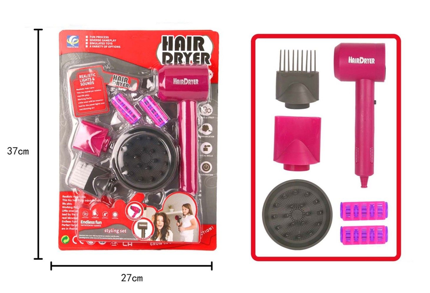 BO HAIR DRYER SET IN B/C W/COMB