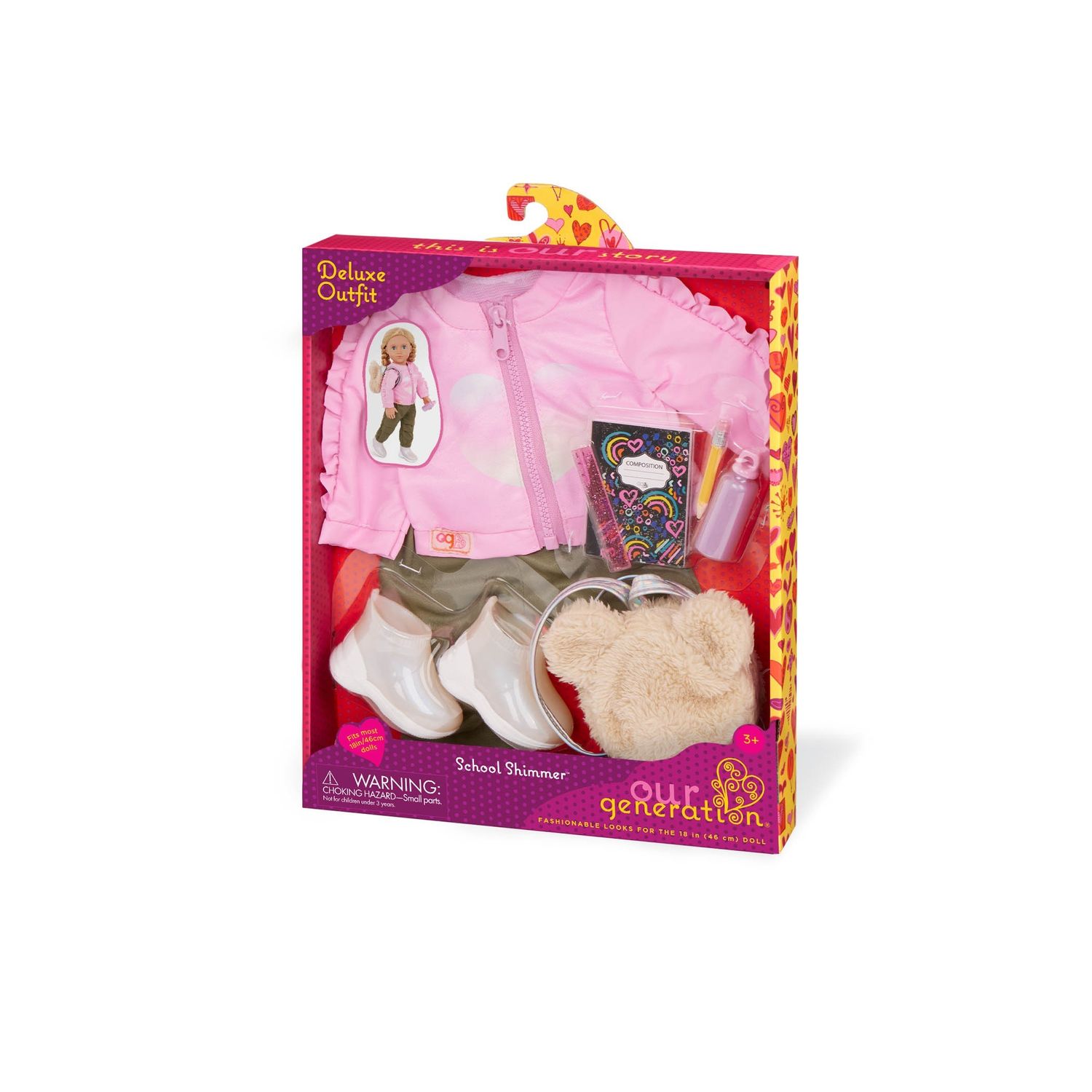 OG DELUXE SCHOOL OUTFIT W/ BEAR BACKPACK SCHOOL SHIMMER