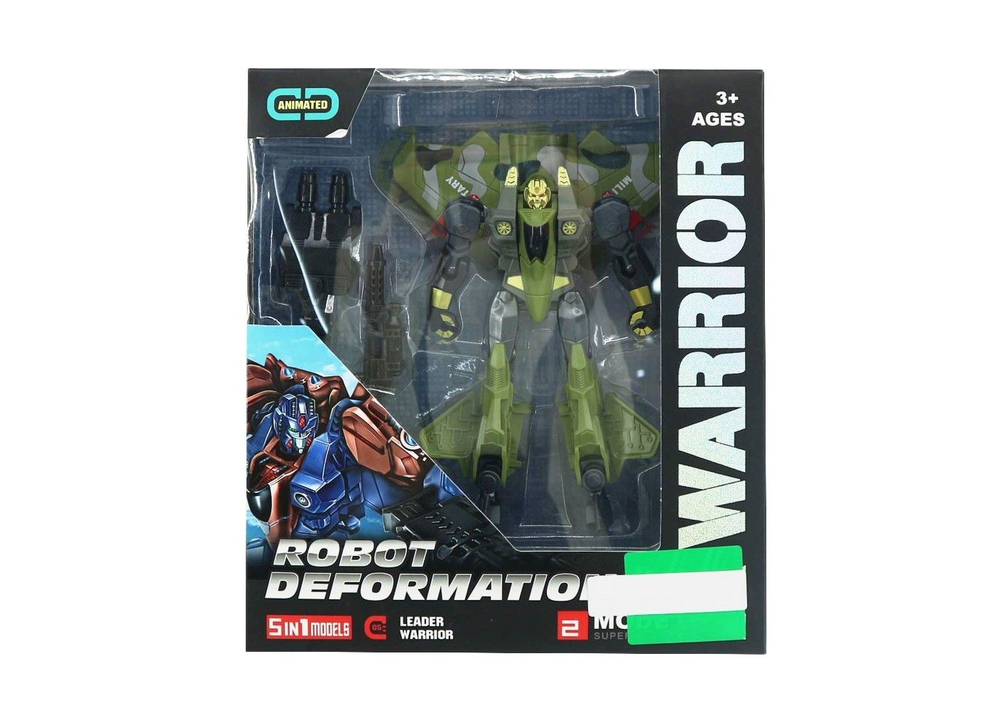 TRANSFORMER ROBOT IN BLISTER CARD GREEN