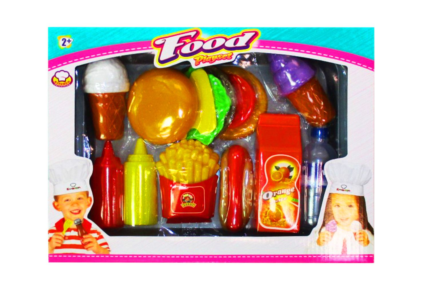 FOOD PLAYSET FASTFOOD 18 PCE