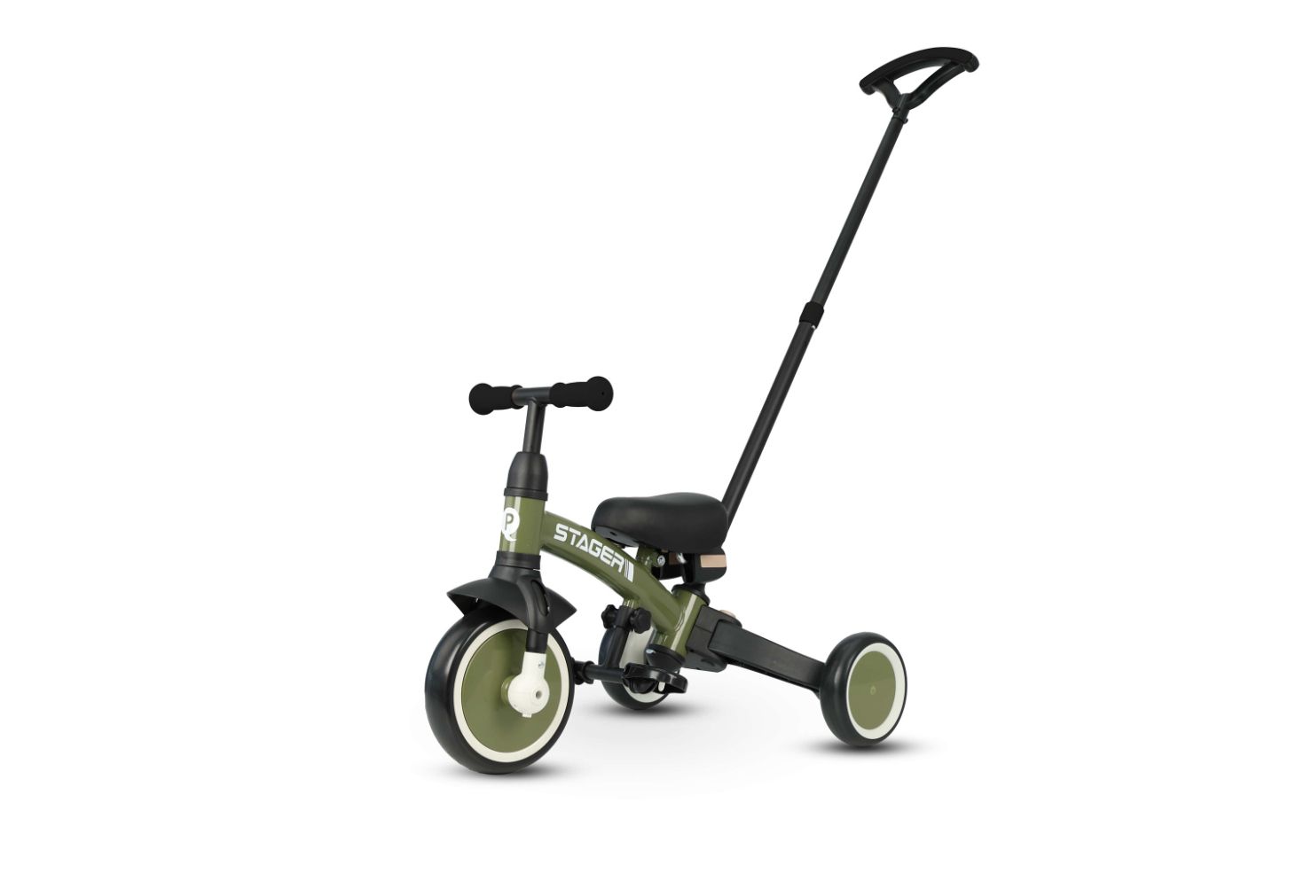 STAGER 3IN1 TRICYCLE W/CHILD PUSHCHAIR OLIVE GREEN