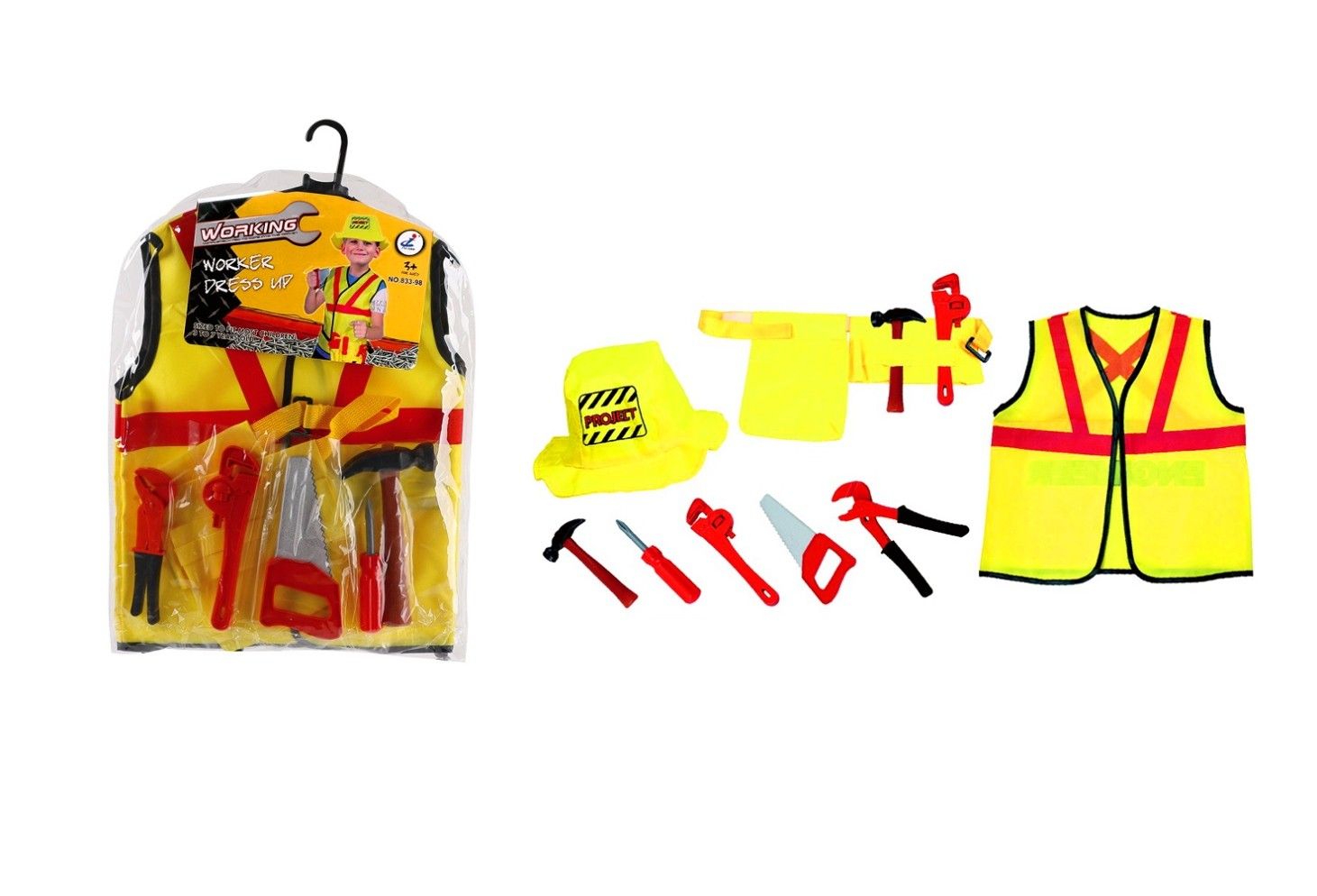 CONSTRUCTION DRESSUP PLAYSET IN PVC BAG