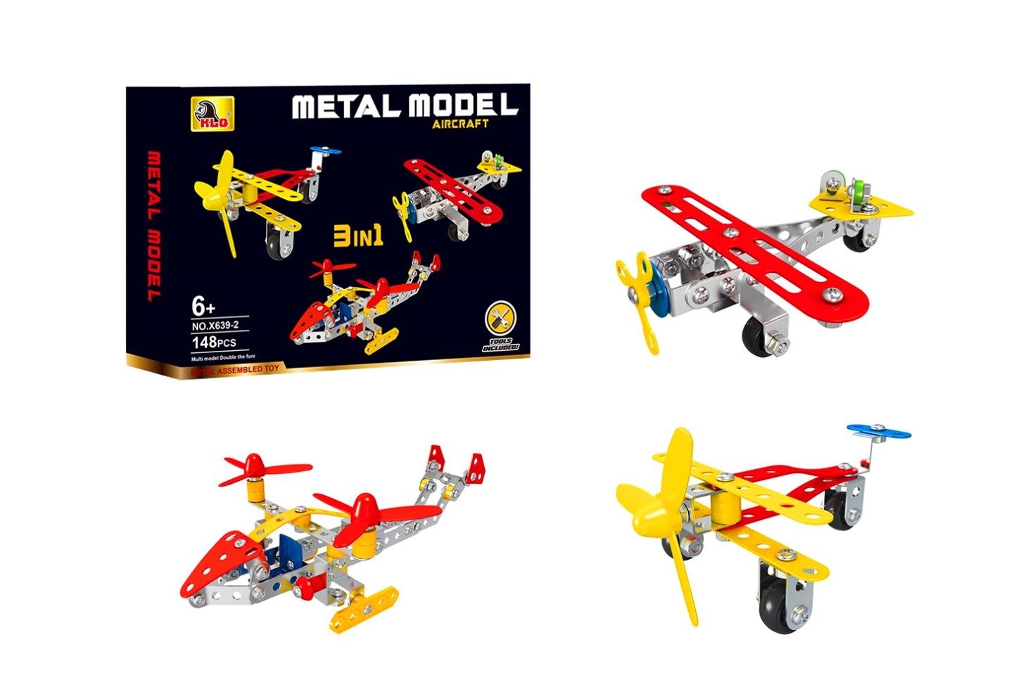 DIY 3 IN 1 AIRCRAFT METAL MODEL AIRCRAFT