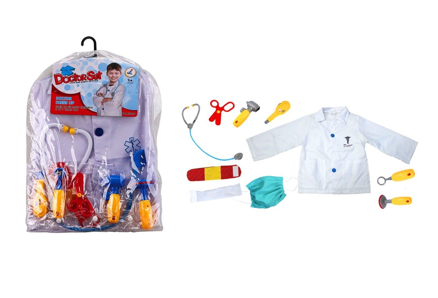 DOCTOR DRESS UP SET W/HANGER IN PVC BAG