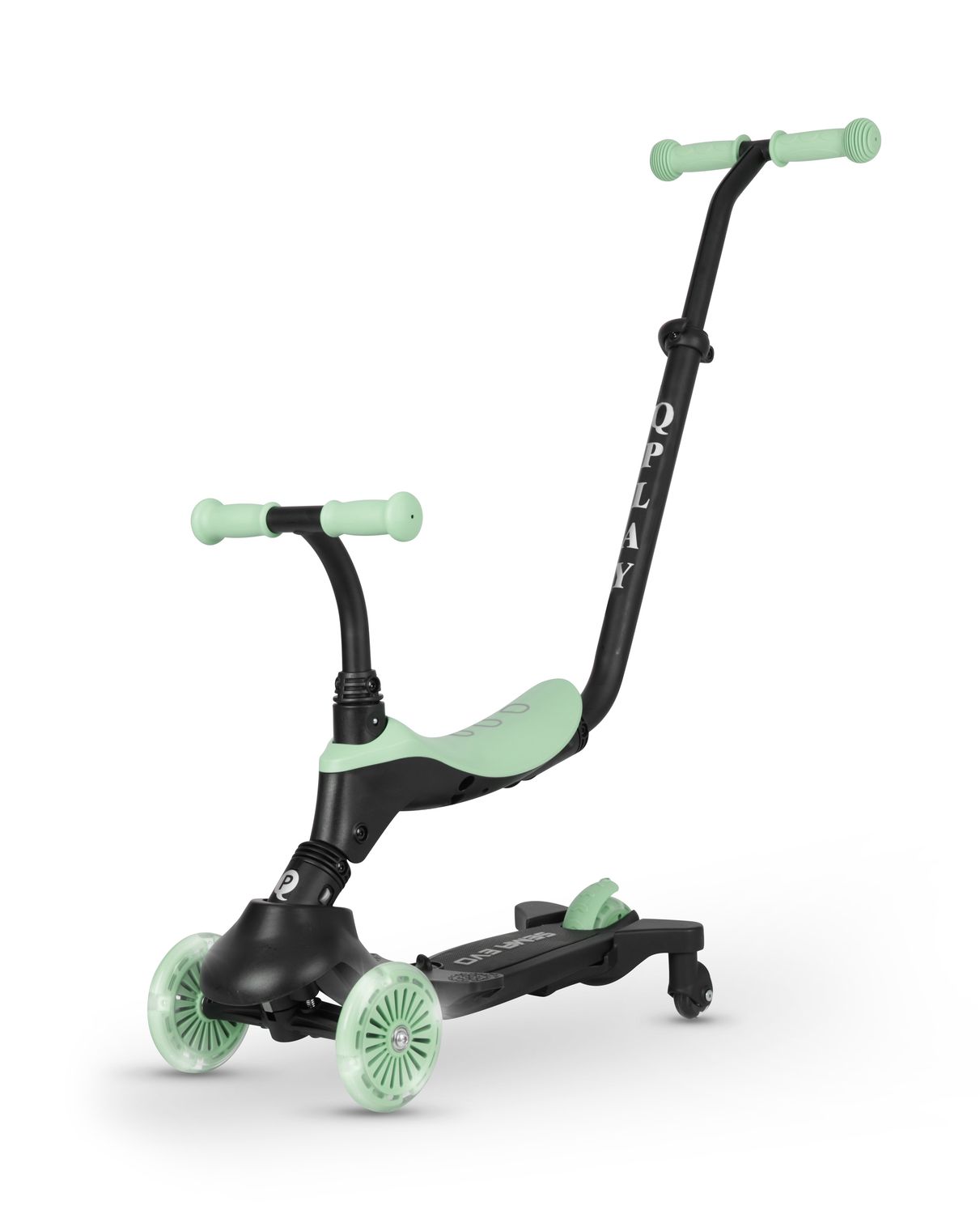 QPLAY SEMA EVO 5IN1 SCOOTER W/2IN1 LED FLASHING JADE GREEN