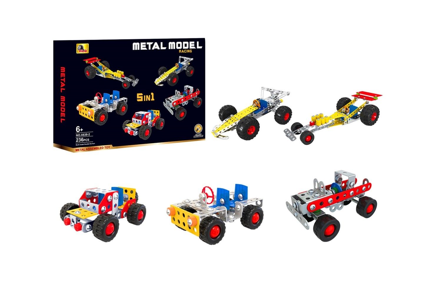 DIY 5 IN 1 RACING METAL MODEL