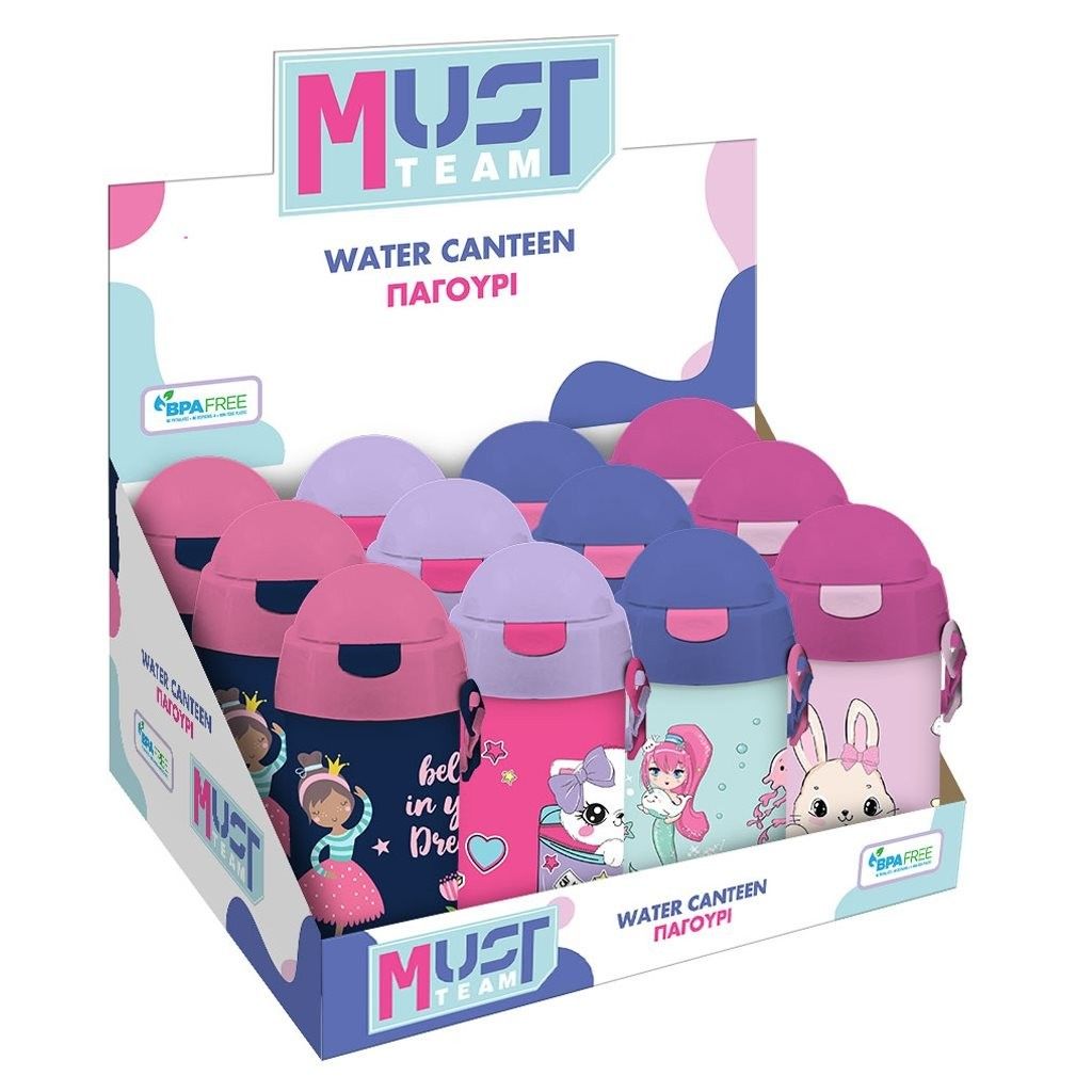 MUST CANTEEN W STRAW GIRLS 500ML PP 12 DISPL 4 DES