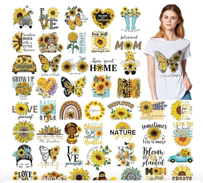 Sunflower Style Heat Transfers