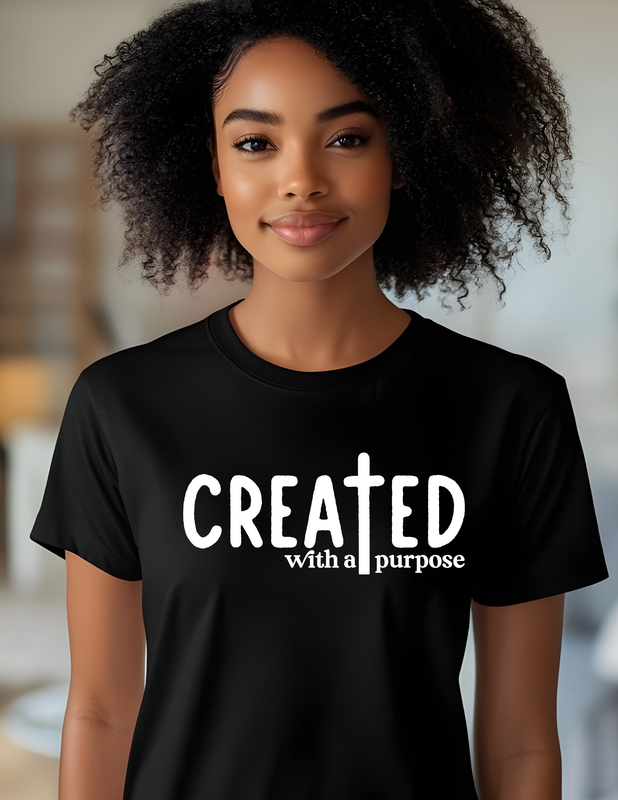Created With a Purpose Matching T-Shirt and Tote Bag