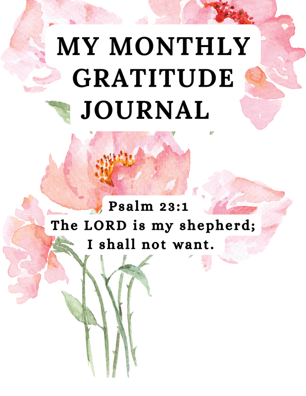 Monthly Gratitude Journal/31-Day Gratitude Pages