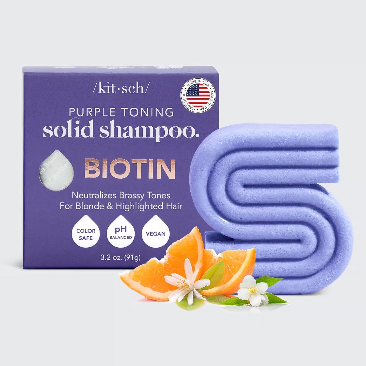 /kit•sch/  Purple Toning Shampoo Bar w/ Biotin