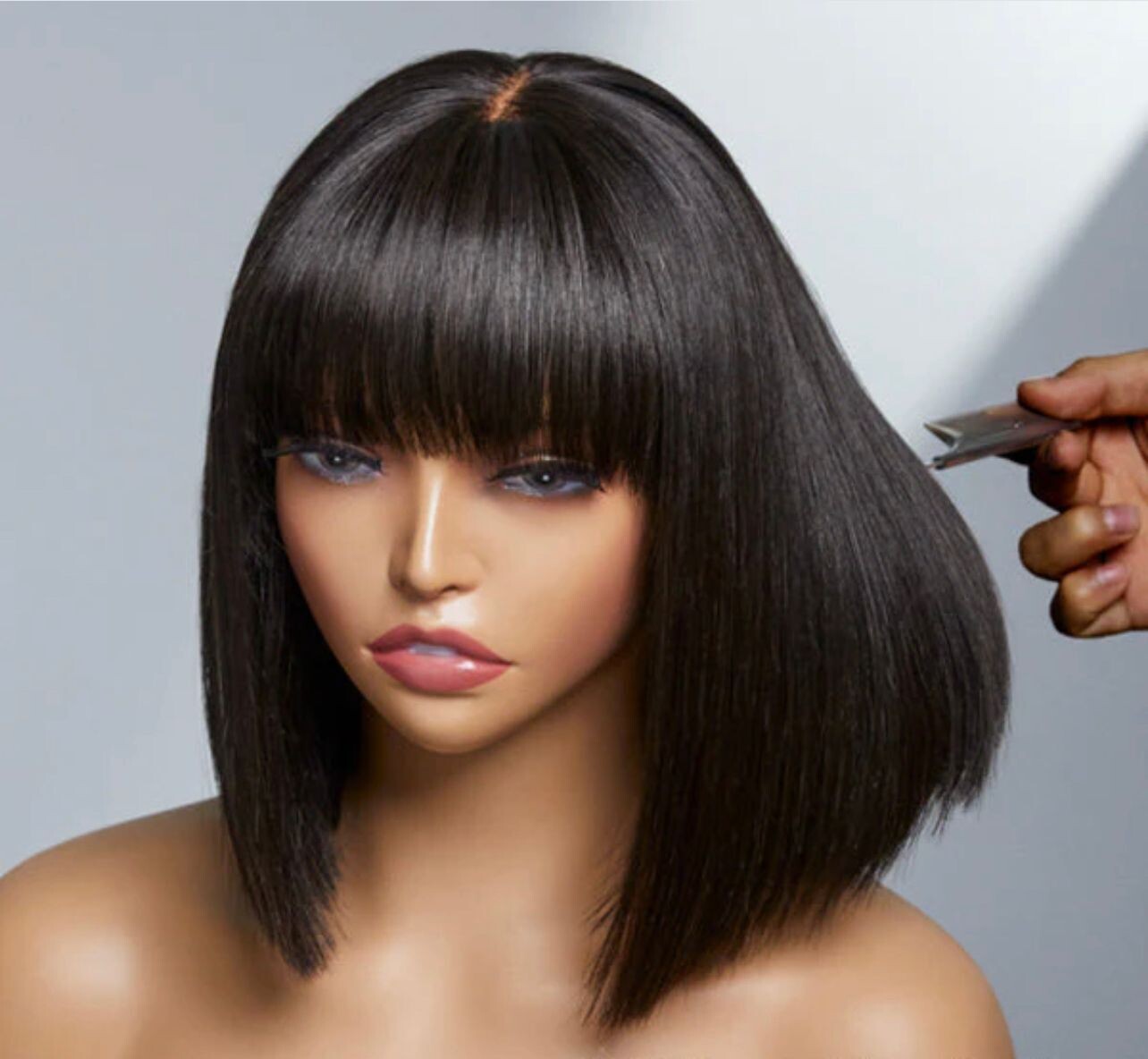 BOB WITH BANG NATURAL BLACK 12"