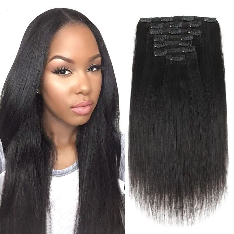 virgin hair clip ins (16 clips) bundles