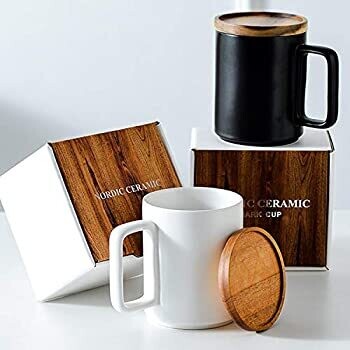 2 in 1 Bamboo &amp; Ceramic Mug - White