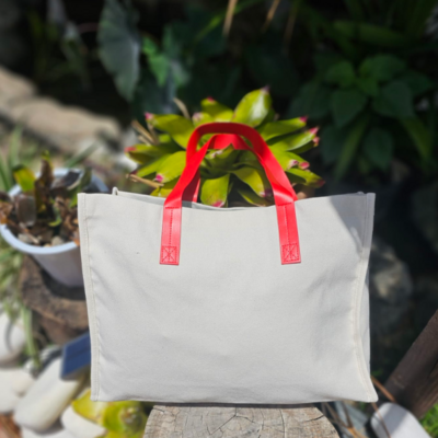 Leather Handle Tote Bag