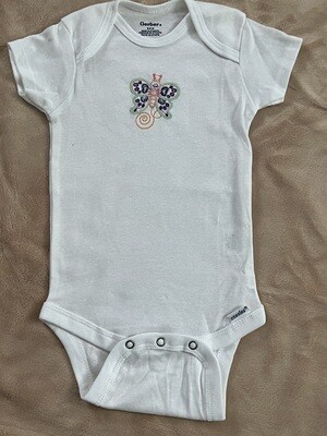 Butterfly embroidered onsie