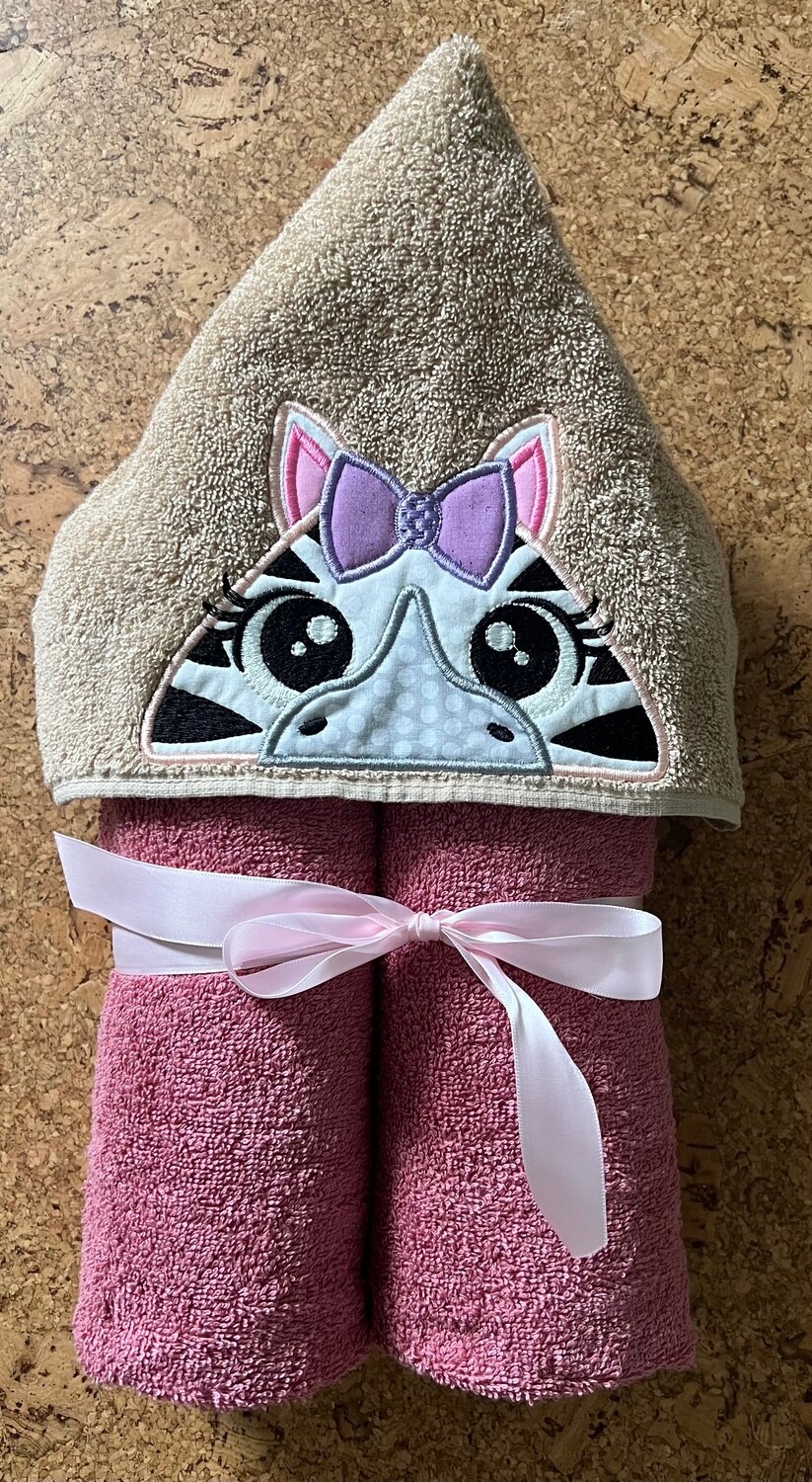 Girl Zebra Hooded Bath Towel