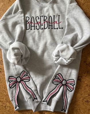 Baseball Mama with Side Split Bow