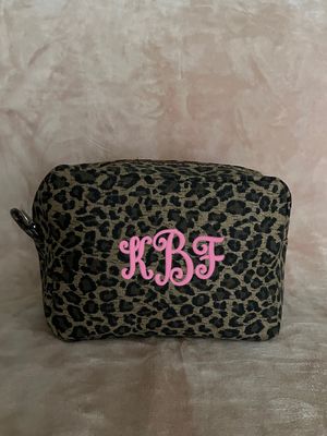 Leopard print cosmetic bag