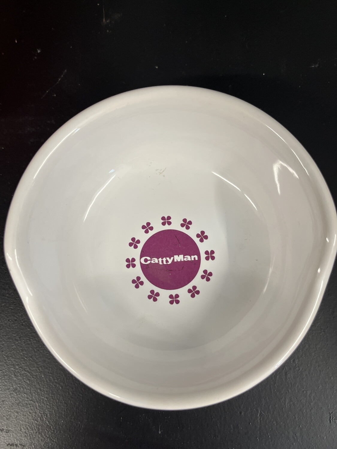 CattyMan Cat Bowl with Flower Pattern