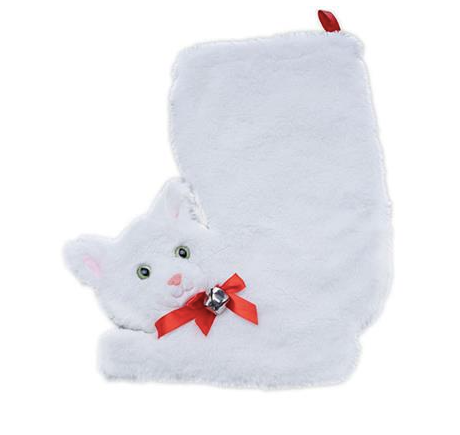 White Cat Christmas Stocking