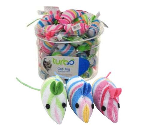 Turbo Printed Mice - Assorted Colors - 5&quot;