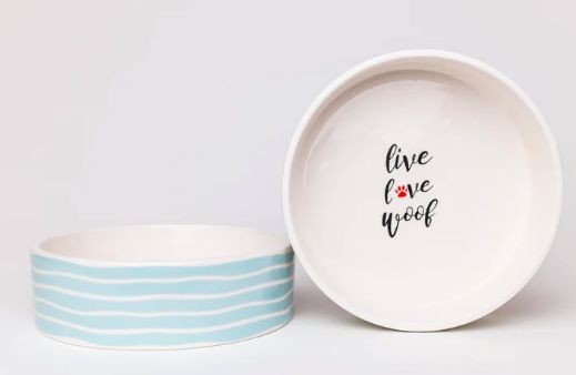 Park Life Design Sagres Pet Bowl - live, love, woof