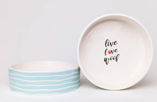 Park Life Design Sagres Pet Bowl - live, love, woof Park Life Design Sagres Pet Bowl - live, love, woof