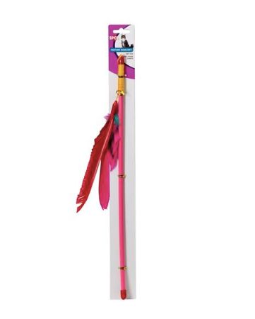 Spot Feather Dangler Teaser Wand Cat Toy - 18 inch Spot Feather Dangler Teaser Wand Cat Toy - 18 inch