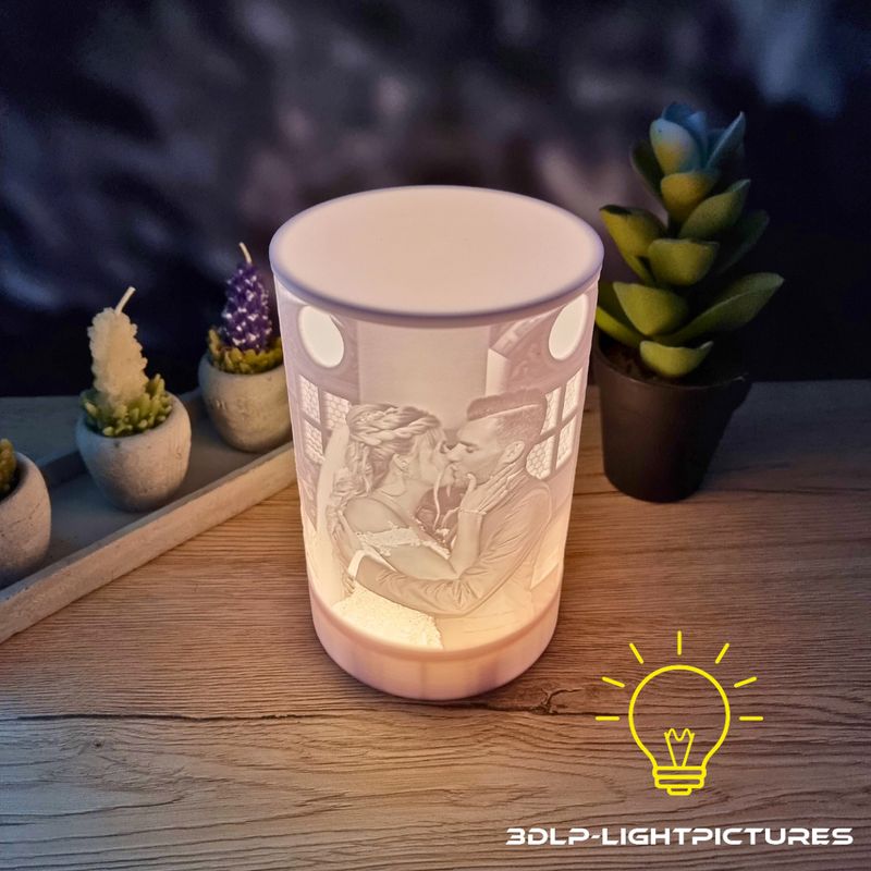 3D Teelicht LED mit Timer personalisiert - Teelicht Jahrestag - Geburtstag - Hochzeitsgeschenk - Liebesbeweis - Andenken