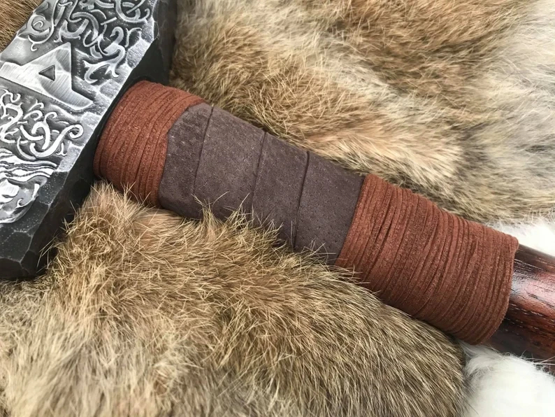 Viking Ram Mjolnir Hammer- Hand Engraved