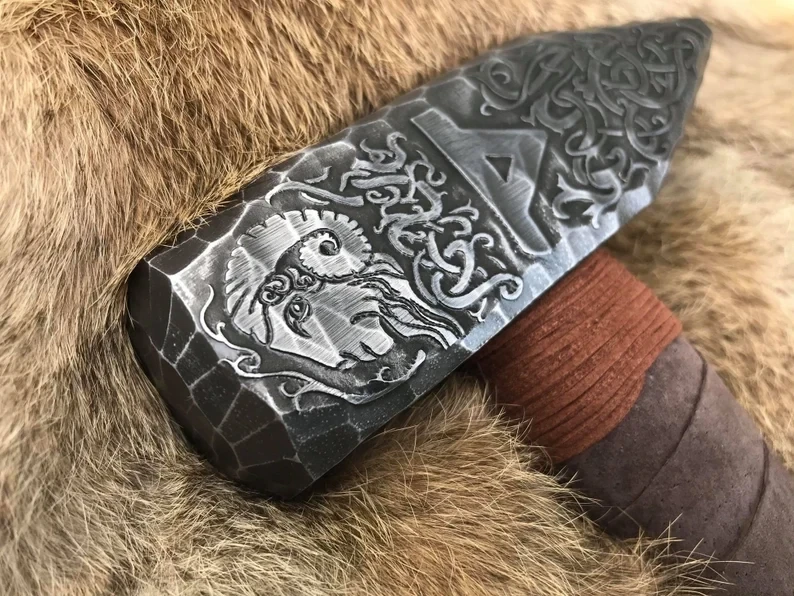 Viking Ram Mjolnir Hammer- Hand Engraved
