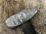 Viking Wolf Mjolnir Hammer- Hand Engraved