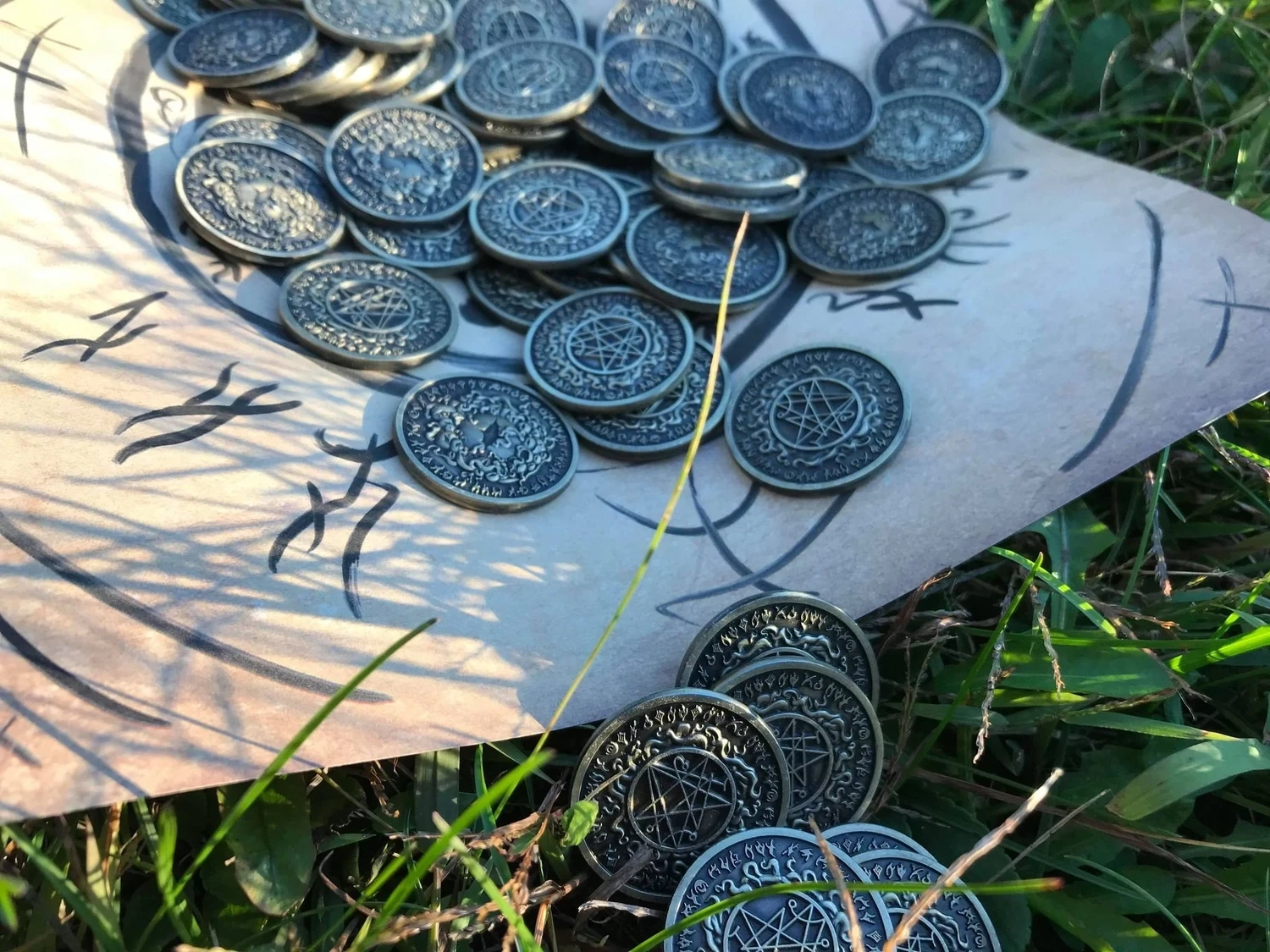 5 x Yog-Sothoth Lovecraft Inspired Coins Antiqued