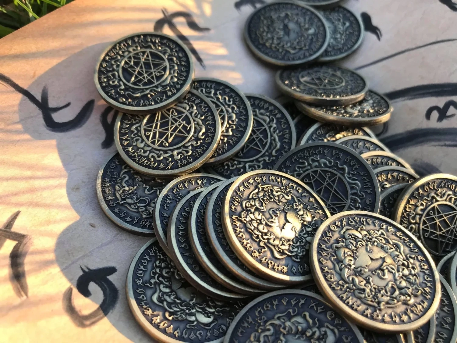 5 x Yog-Sothoth Lovecraft Inspired Coins Antiqued