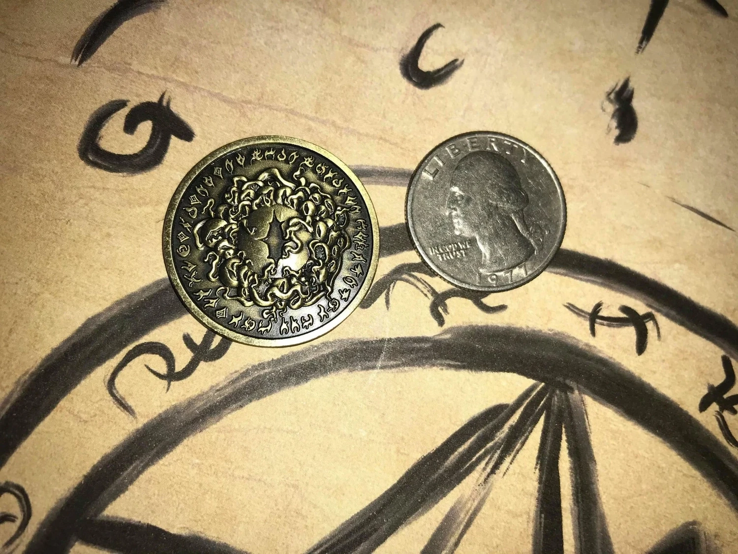 5 x Yog-Sothoth Lovecraft Inspired Coins Antiqued