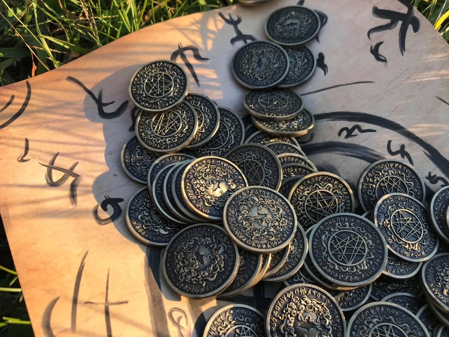 5 x Yog-Sothoth Lovecraft Inspired Coins Antiqued