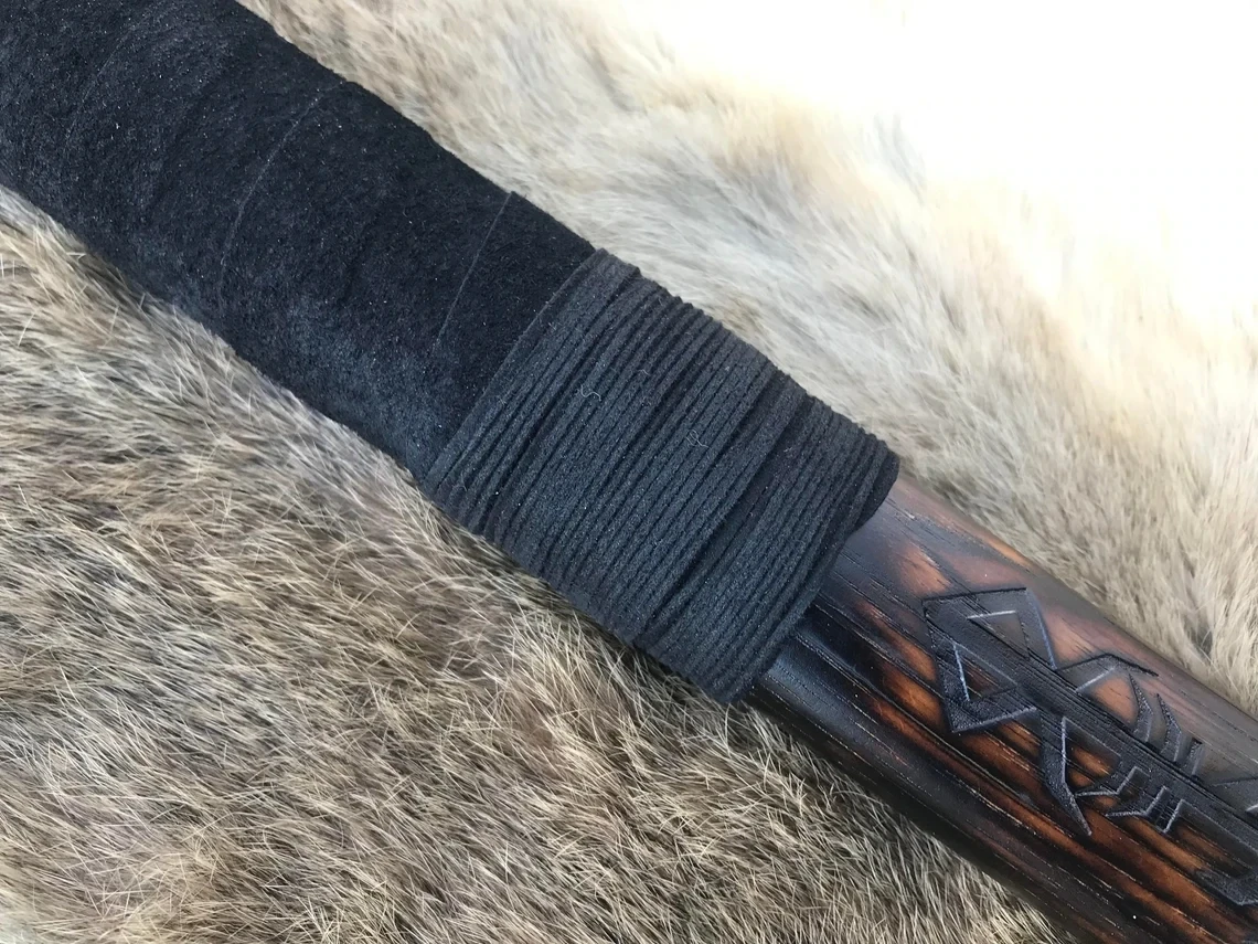 Large Viking Crow Berserker Hammer Hand Engraved Burned and Carved