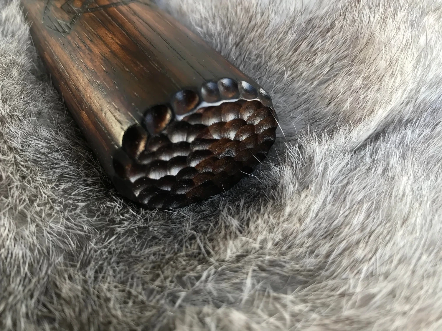 Large Viking Vegvisir Berserker Hammer Hand Engraved Burned and Carved