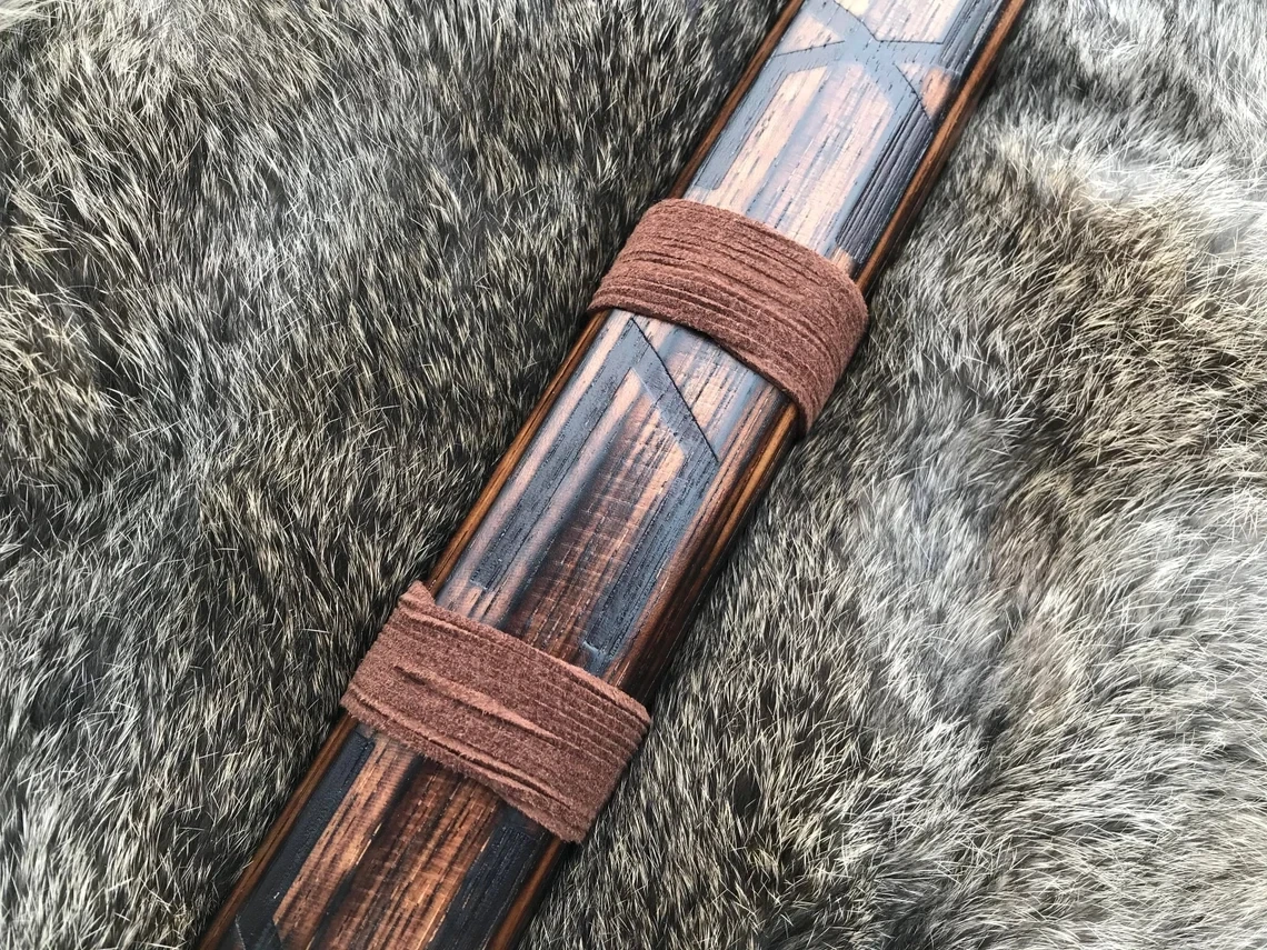 Large Viking Wolf Berserker Hammer Hand Engraved Burned and Carved Othala/Uruz Design